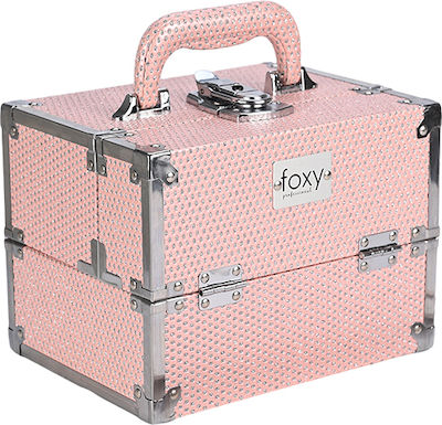 Metallic Cosmetic Case Pink H16.5xW22xD16cm