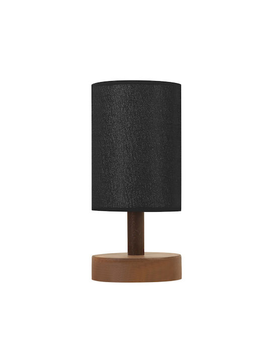 Megapap Holz Table Lamp E27 with Schwarz Shade and Base