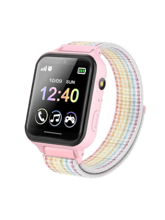 Pthtechus Kinderuhr mit Stoffarmband Rosa