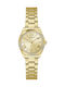Guess Luna Womens Watch 30mm Chronograph Battery With Gold Steel Bracelet