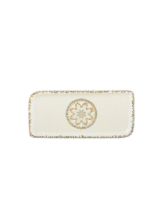 By Bone Rectangulars Porcelain Serving Platter Tessera Beige 36.5x16.5cm