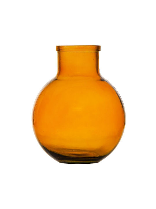 BigBuy Decorative Vase Glass Κεχριμπάρι 24x24x31cm 1pcs