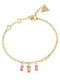 Guess Women's Bracelet from Stainless Steel Gold Plated with Zircon 21cm