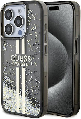 Guess Liquid Glitter Umschlag Rückseite Kunststoff Gold (iPhone 15 Pro)