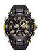 Smael Men's Watch Chronograph Battery with Black Rubber Strap