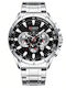 Curren Women's Watch Chronograph with Silver Metal Bracelet