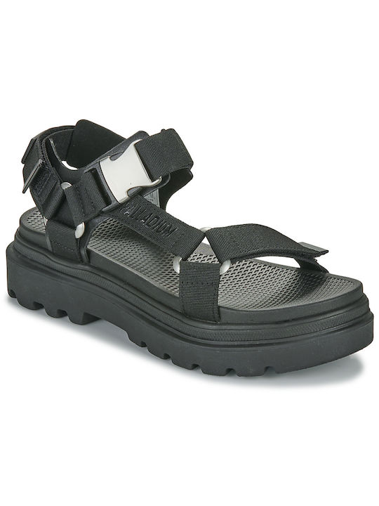 Palladium Damen Flache Sandalen in Schwarz Farbe