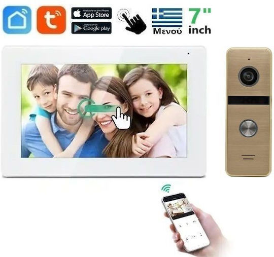 Joytimer Wireless Video Intercom Set Wi-Fi White