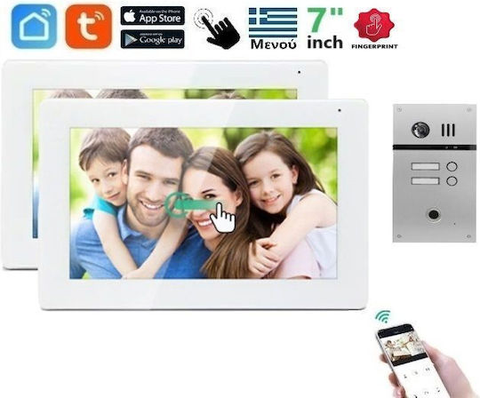 Joytimer Wireless Video Intercom Set Wi-Fi White