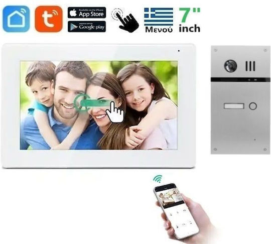 Joytimer Wireless Video Intercom Set Wi-Fi White