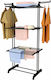 Herzberg Stainless Steel Folding Floor Clothes Drying Rack 126x64cm