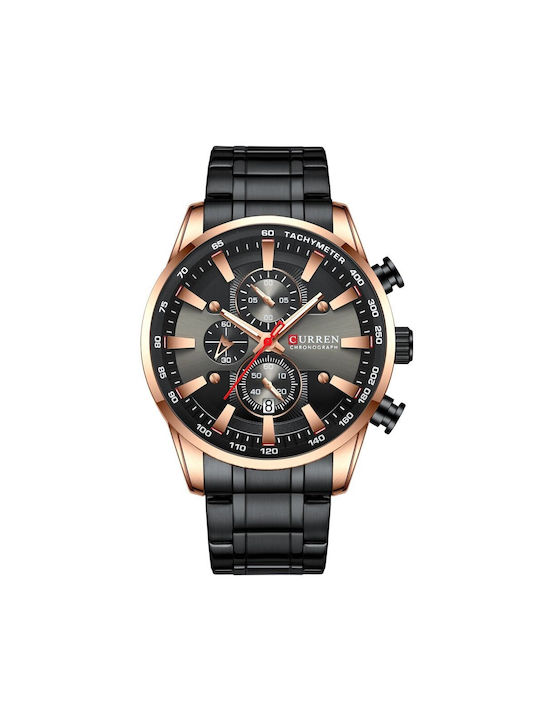 Curren Watch Battery with Black Metal Bracelet