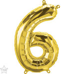 Balloon Foil Number 6 Gold 41cm