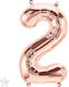 Balloon Foil Number 2 Rose Gold 41cm Pink Gold