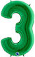 Balloon Jumbo Number 3 Green 100cm