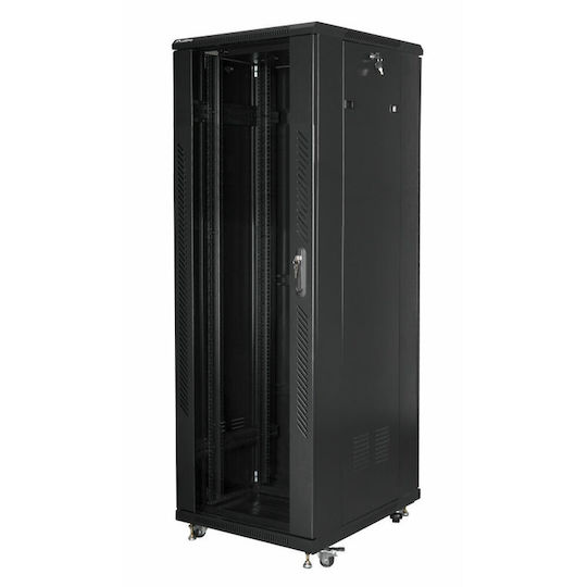 Lanberg С крака Рак кабинет 37U 60x80x182.6см Черен FF01-6837-12B