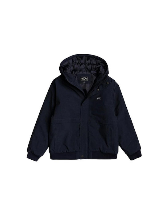 Billabong Αδιάβροχο Παιδικό Casual Μπουφάν με Κουκούλα Navy Μπλε All Day