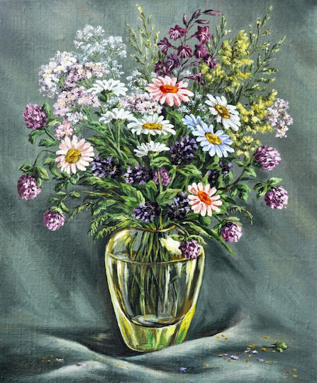 Диви Цветя Рамка на Платнен 40x60см