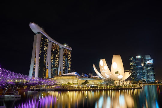 City86 Singapore At Night σε Καμβά 45x30 cm