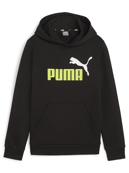 PUMA Παιδικό Φούτερ με Κουκούλα Μαύρο Ess+ 2