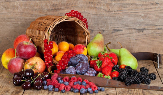 Basket Summer Fruits Κάδρο σε Καμβά 60x40cm