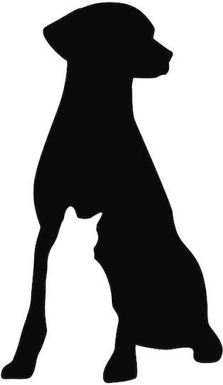 Διακοσμητικό Αυτοκόλλητο Τοίχου Two Friends Dog And Cat 1τμχ 10x17εκ.