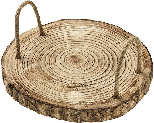 Nuova Vita Holz Rechteckig Serviertablett mit Griffen in Beige Farbe 30x30cm 25.00071.8101 1Stück