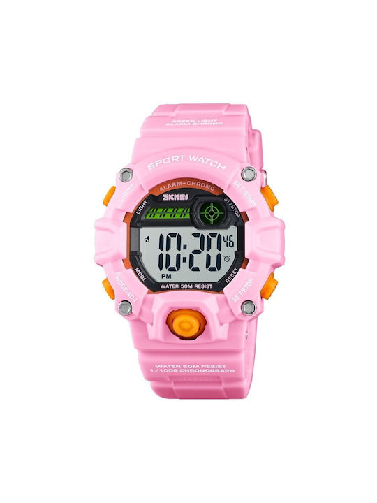 Skmei Kids Analog Watch with Rubber/Plastic Strap Dark Pink