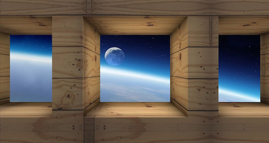 Tapet Autocolant De Perete Window To Universe 220x135cm Lavabil