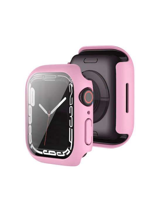 Hard Frame Plastic Case in Pink color for Apple Watch 44mm