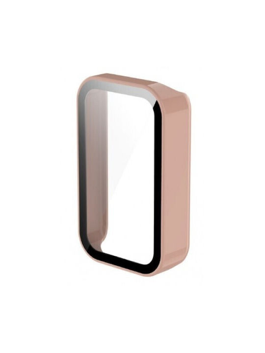 Full Glass Screen Protector Пластмасов Калъф в Розов цвят за Xiaomi Smart Band 8