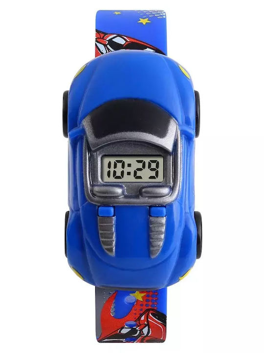 Skmei Παιδικό Ψηφιακό Ρολόι Racing Cars Dark Blue
