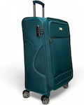 Olia Home Large Travel Suitcase Petrol with 4 Wheels Height 78cm.