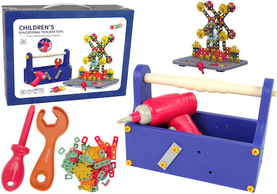 Lean Toys Plastic Construction Toy Set in Tool Box for Children 3+ years+ Years