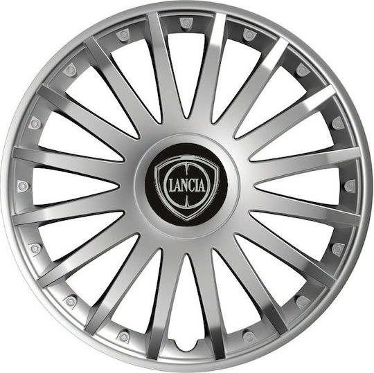 Versaco Car Hubcap Set Crystal with Lancia Emblem 14" 4pcs Silver