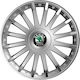 Versaco Car Hubcap Set Crystal with Skoda Emblem 14" 4pcs Silver