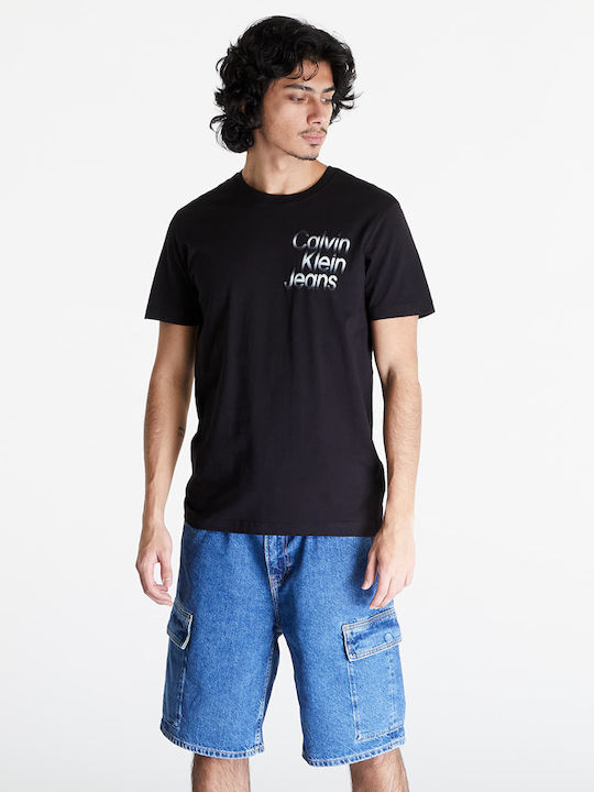 Calvin Klein T-shirt Bărbătesc cu Mânecă Scurtă Black