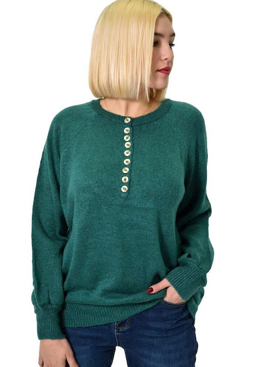 Potre Damen Langarm Pullover Petrol