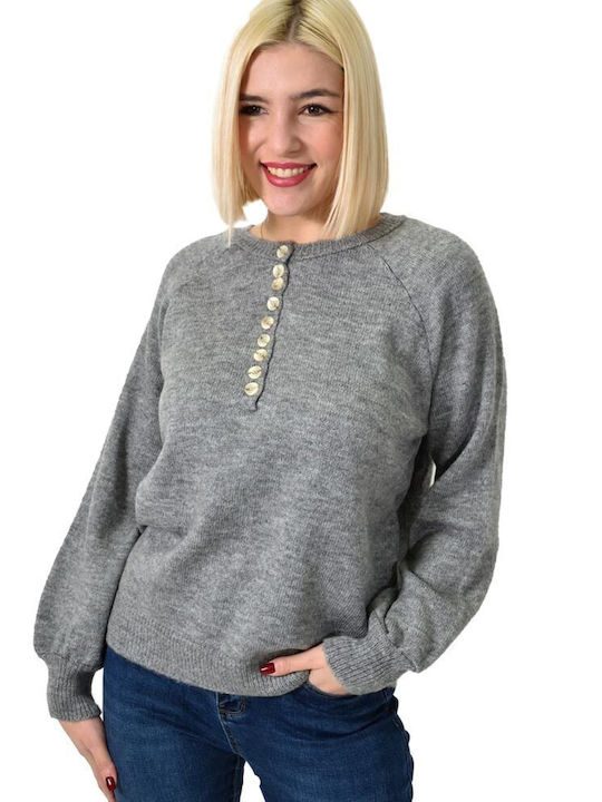 Potre Women's Long Sleeve Sweater Gray