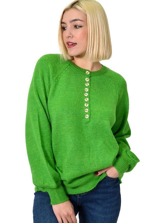 Potre Women's Long Sleeve Pullover Green