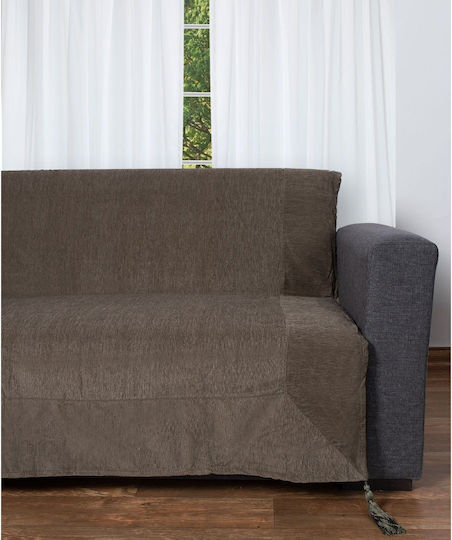 Silk Fashion 281 Armchair Throw Chenille 180x180cm Brown