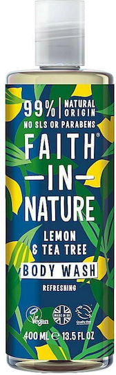 Faith in Nature Αφρόλουτρο σε Gel με Tea Tree & Άρωμα Εσπεριδοειδή 400ml