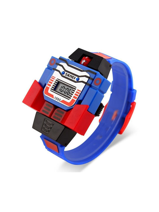 Skmei Transformers Optimus Ceas Digital pentru Copii cu Brățară de Cauciuc/Plastic Blue/Red