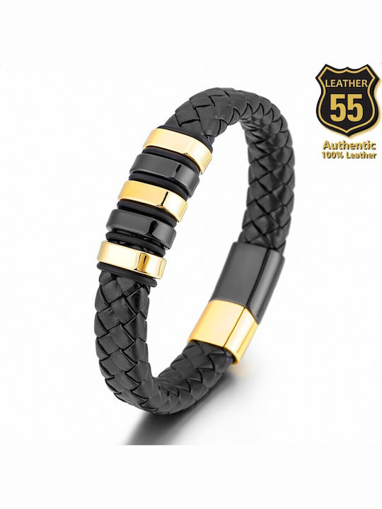 Leather 55 Ανδρικό Βραχιόλι από Δέρμα