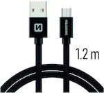 Geflochten USB 2.0 auf Micro-USB-Kabel Schwarz 1.2m 1Stück