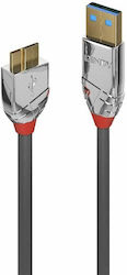Lindy 36658 Regular USB 2.0 σε micro USB 2m Γκρι