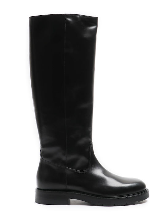 Maritan Leder Damenstiefel Schwarz