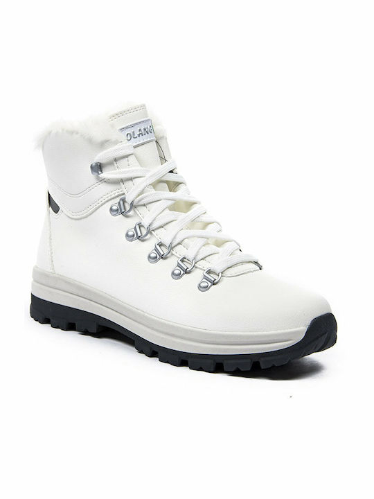 Olang Leather Snow Boots with Laces Paradise Wintherm White