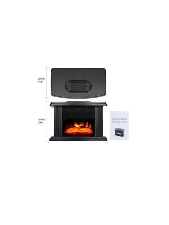 Επιτοίχιο Ηλεκτρικό Τζάκι 1000W 22x12cm Μαύρο