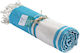 Beach Towel Pareo Light Blue with Fringes 170x90cm.